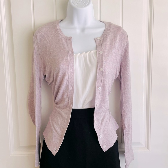 Ann Taylor Purple Mix Button Up Knit Sweater Sz Small - Picture 2 of 2